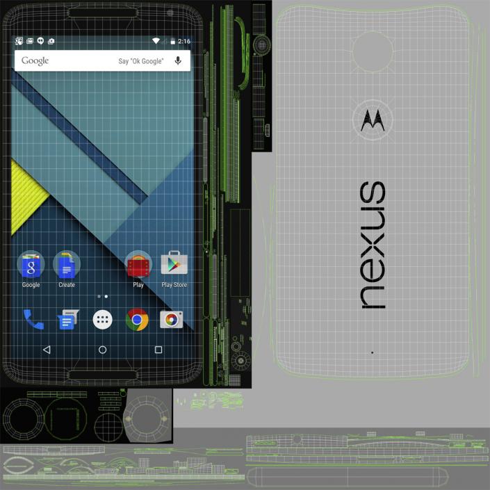 3D Google Nexus 6 Set model