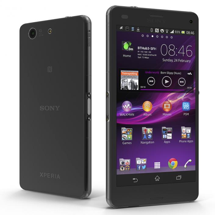 3D Sony Xperia Z3 Compact Black model