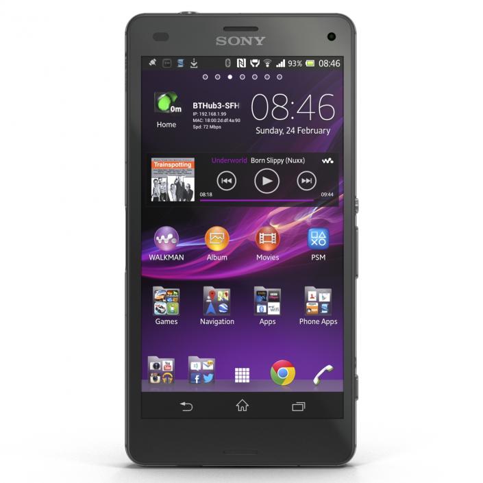 3D Sony Xperia Z3 Compact Black model