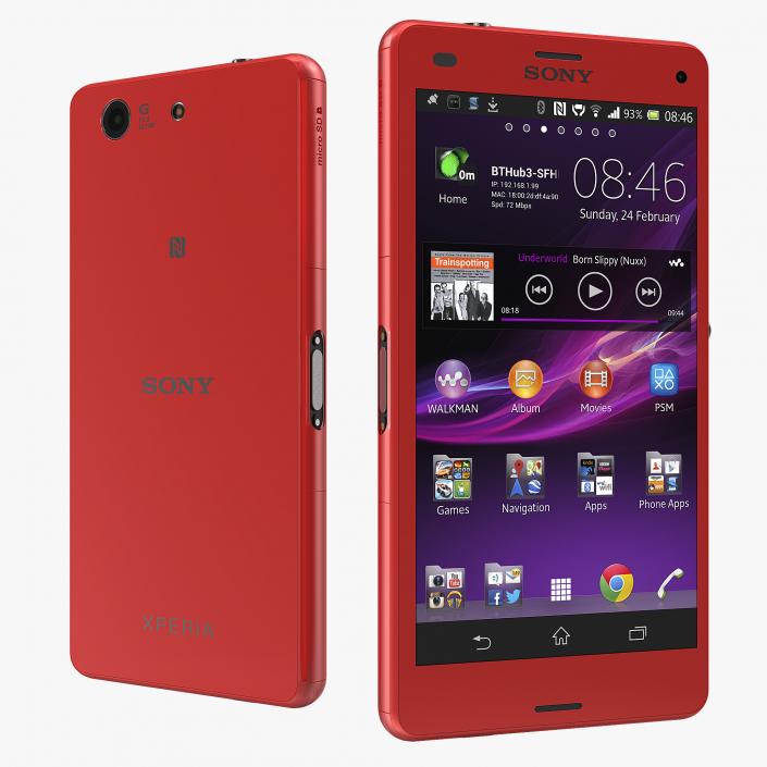 3D Sony Xperia Z3 Compact Red