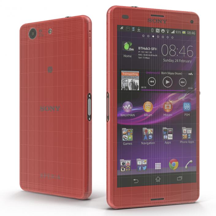 3D Sony Xperia Z3 Compact Red