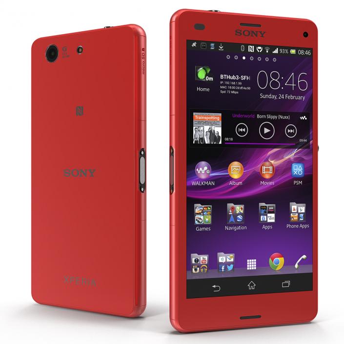 3D Sony Xperia Z3 Compact Red