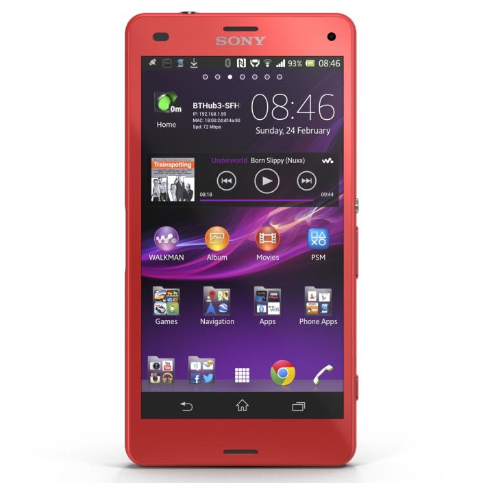 3D Sony Xperia Z3 Compact Red