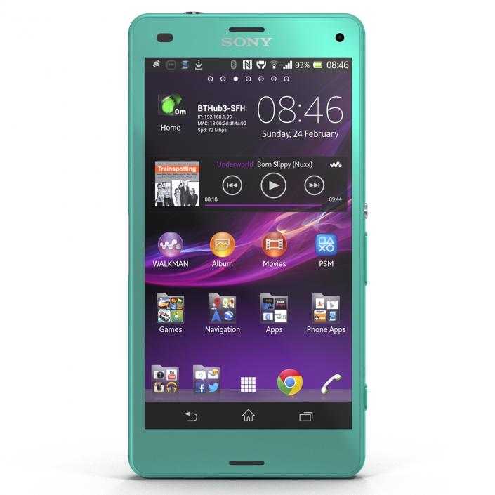 Sony Xperia Z3 Compact Turquoise 3D