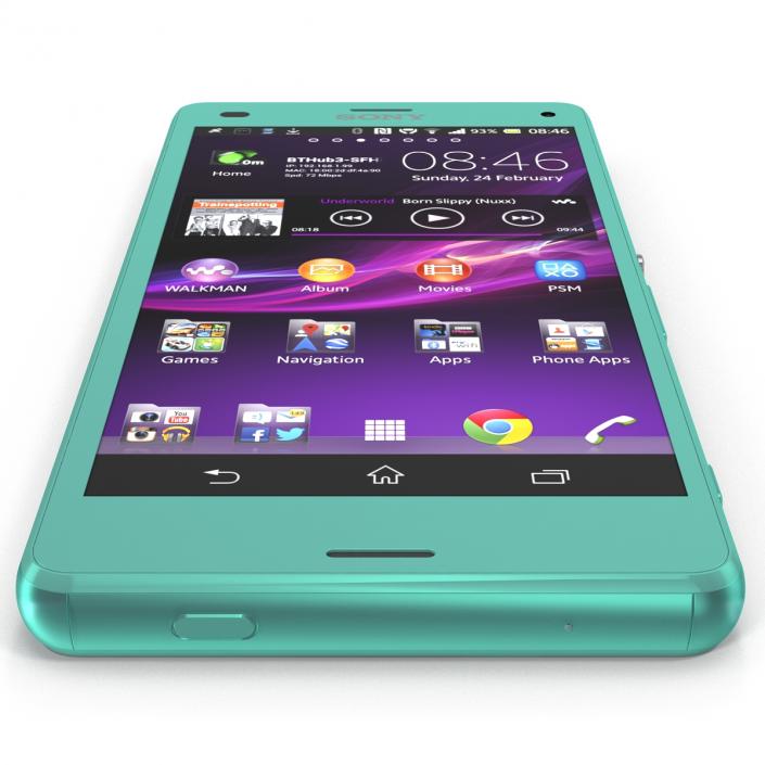 Sony Xperia Z3 Compact Turquoise 3D