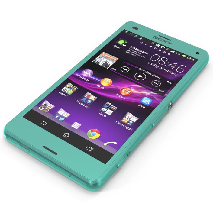 Sony Xperia Z3 Compact Turquoise 3D