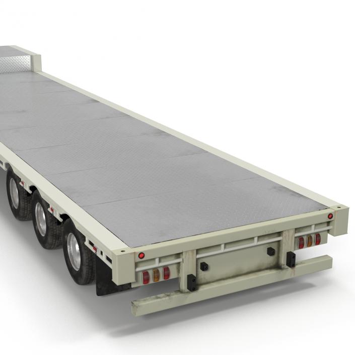 3D model Truck and Single Drop Tri Axle Trailer 2