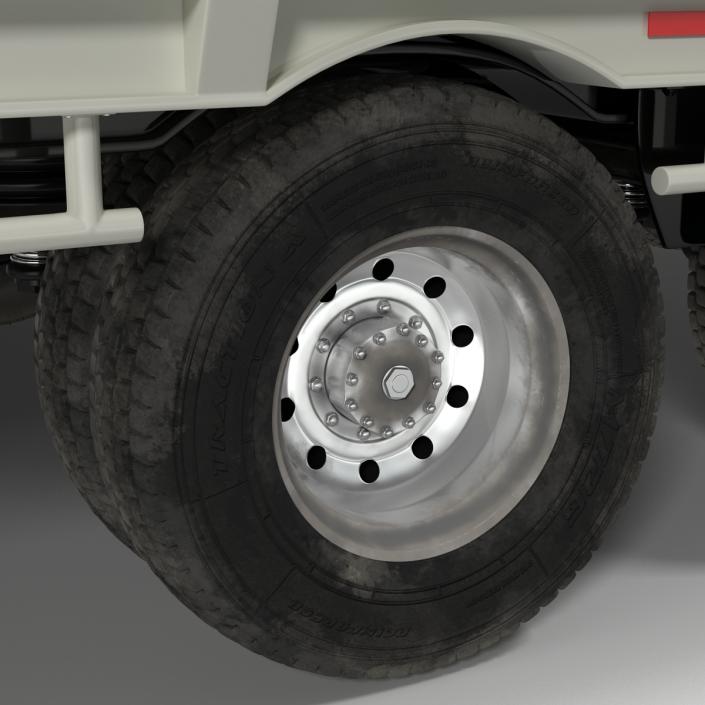 3D model Truck and Single Drop Tri Axle Trailer 2