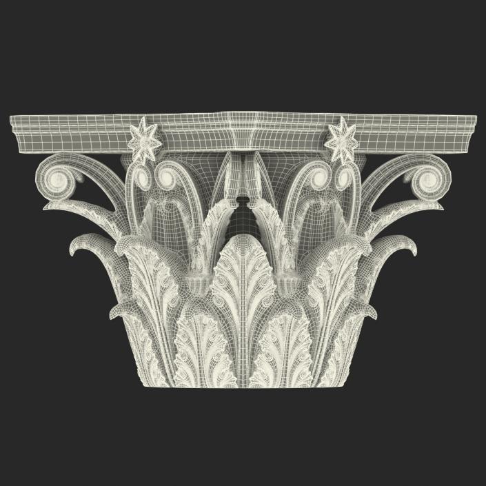 3D Corinthian Order Column Capital