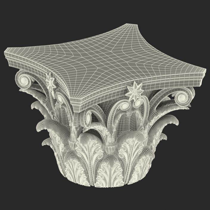 3D Corinthian Order Column Capital