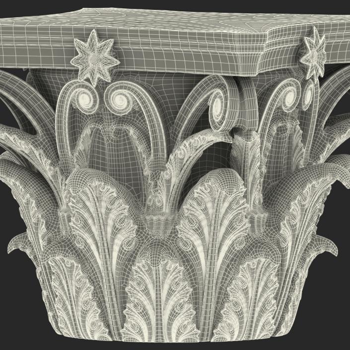 3D Corinthian Order Column Capital