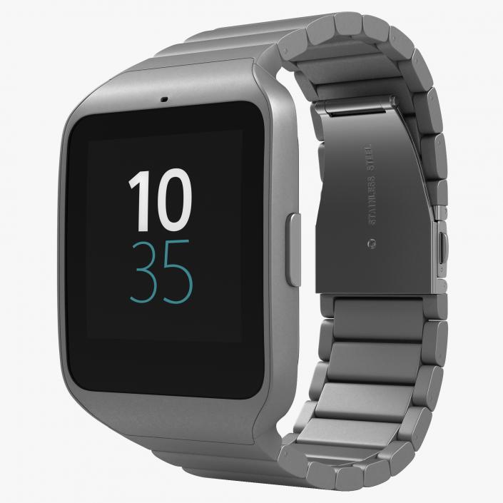 3D Sony SmartWatch 3 Stainless Steel model