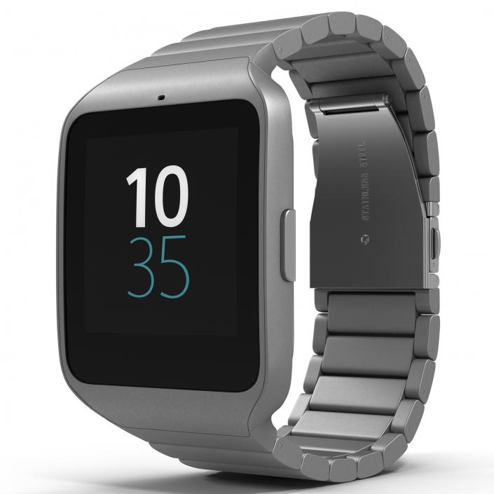 3D Sony SmartWatch 3 Stainless Steel model