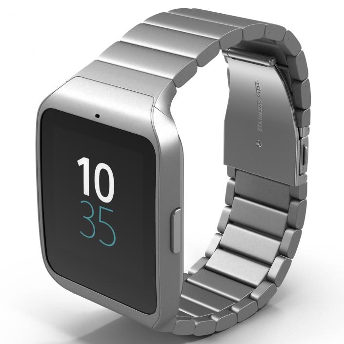 3D Sony SmartWatch 3 Stainless Steel model