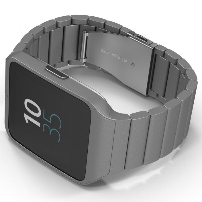 3D Sony SmartWatch 3 Stainless Steel model