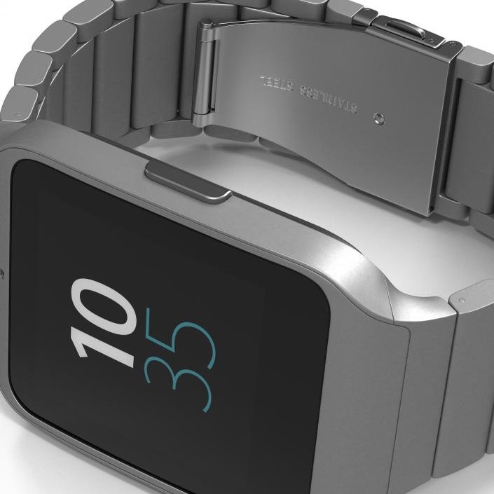 3D Sony SmartWatch 3 Stainless Steel model