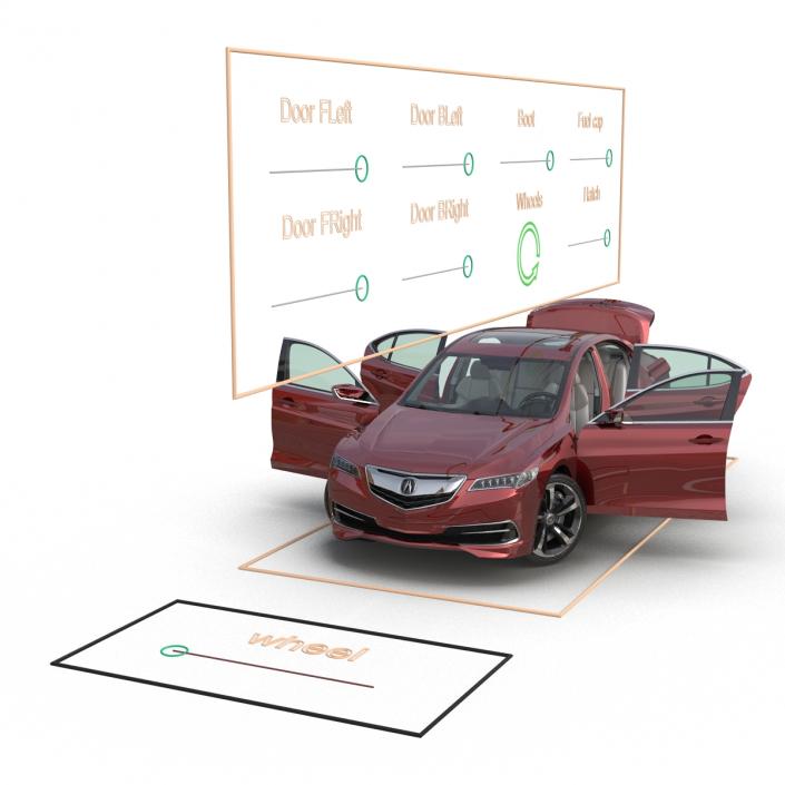 3D Acura TLX 2015 Rigged