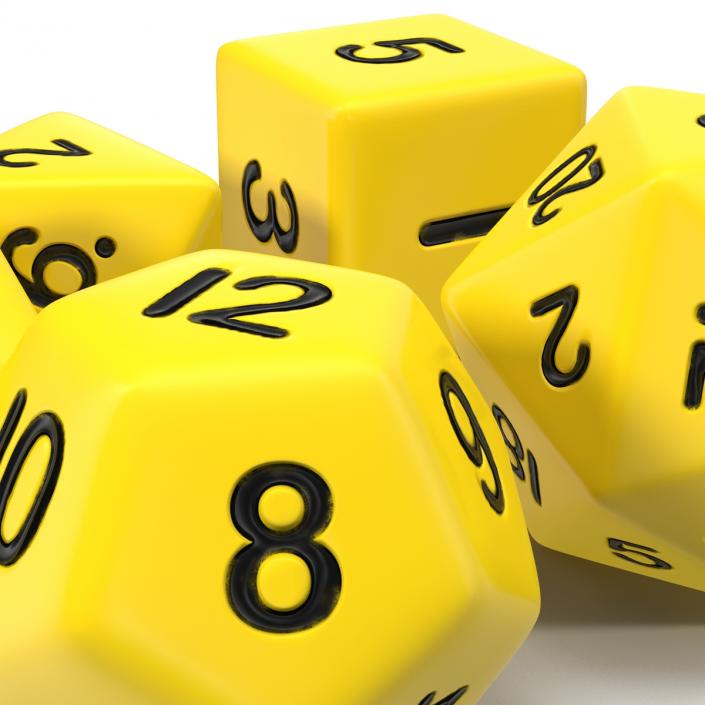 3D Polyhedral Dice Set Yellow