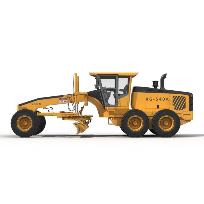 3D Road Grader Rigged model