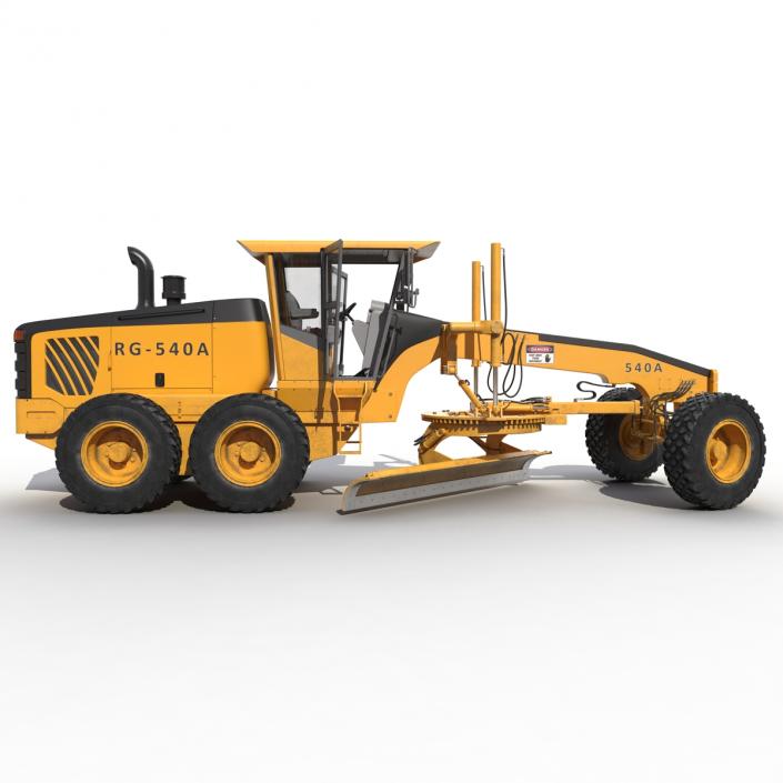 3D Road Grader Rigged model