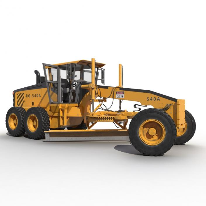 3D Road Grader Rigged model