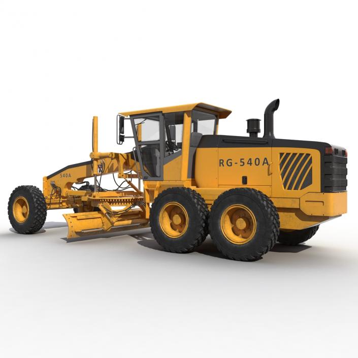 3D Road Grader Rigged model