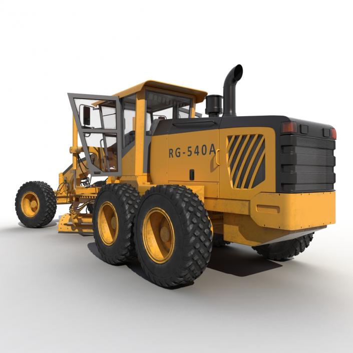 3D Road Grader Rigged model