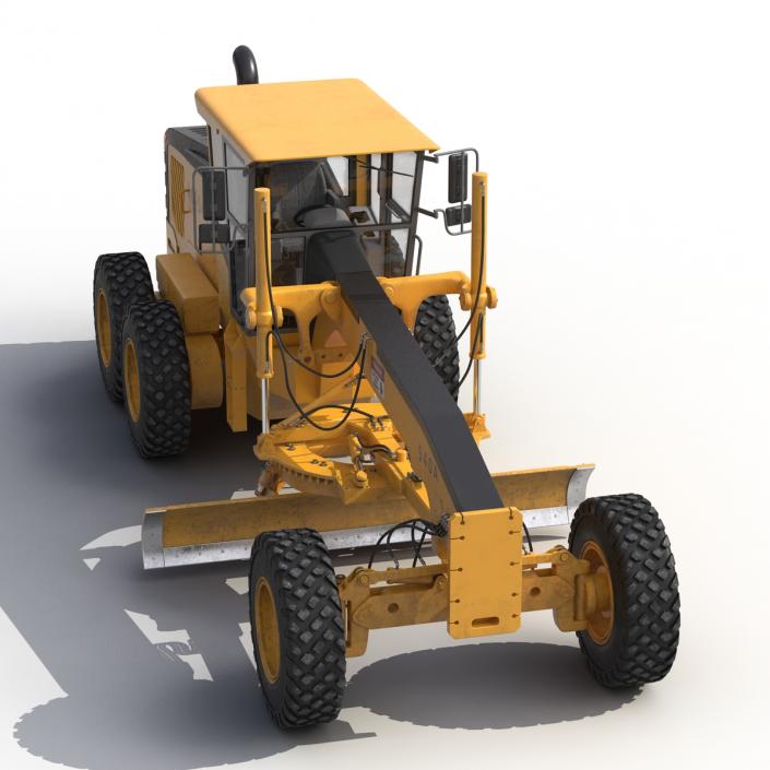 3D Road Grader Rigged model