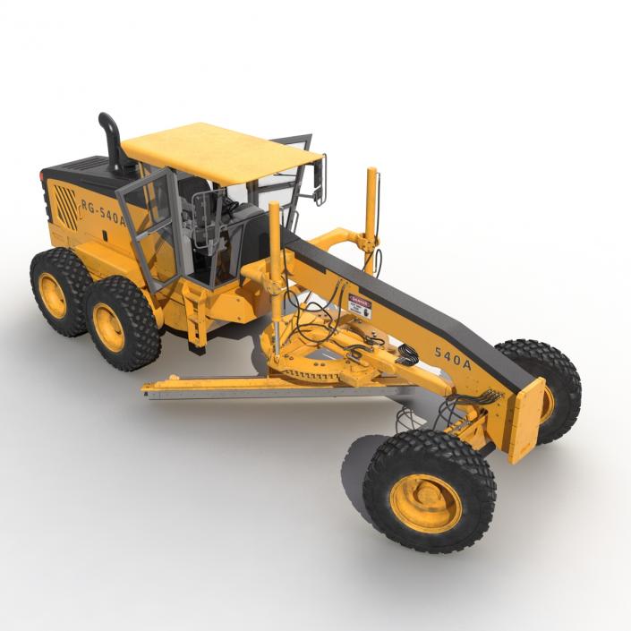 3D Road Grader Rigged model