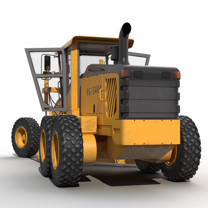 3D Road Grader Rigged model