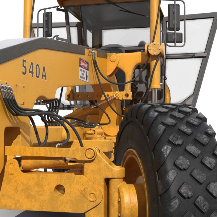 3D Road Grader Rigged model