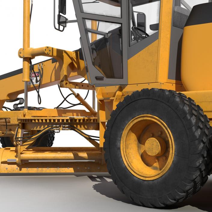 3D Road Grader Rigged model