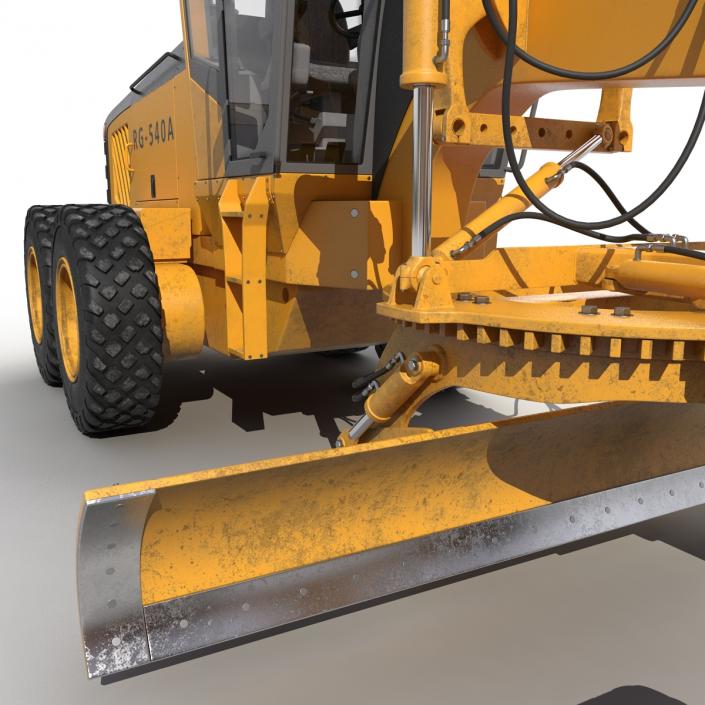 3D Road Grader Rigged model