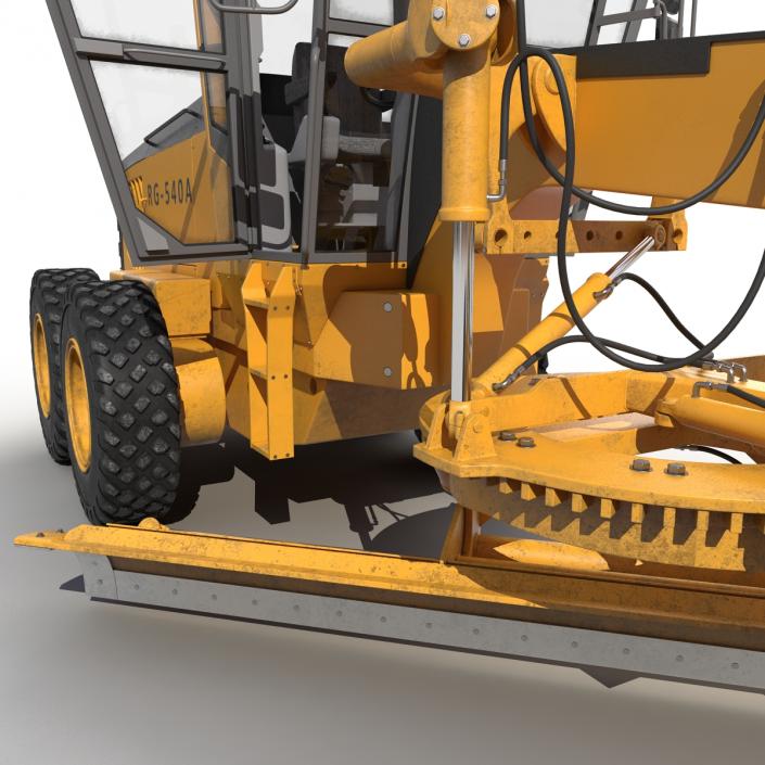 3D Road Grader Rigged model