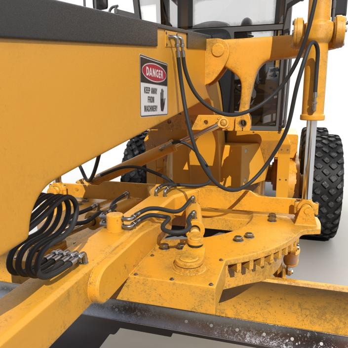 3D Road Grader Rigged model