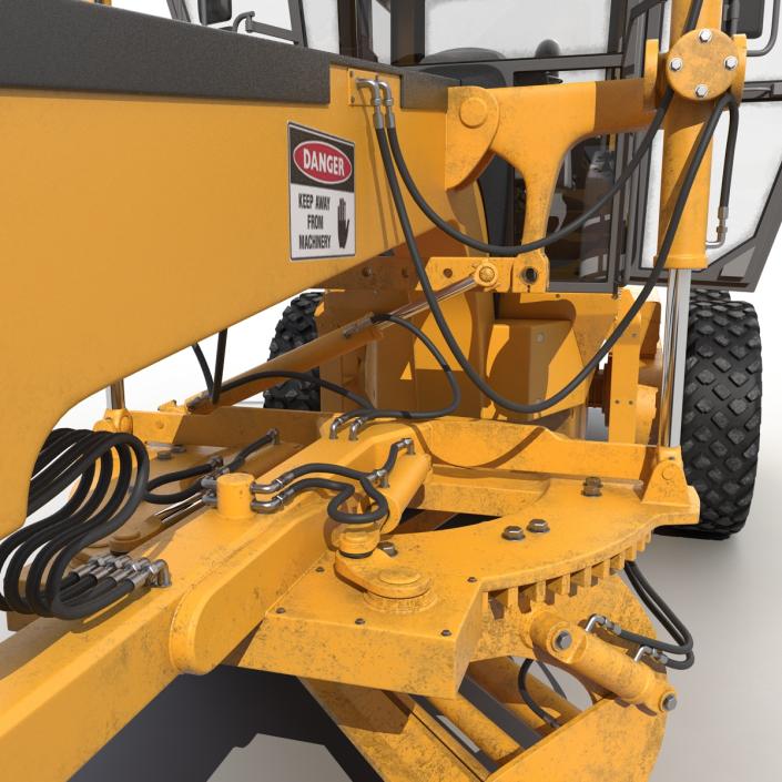 3D Road Grader Rigged model