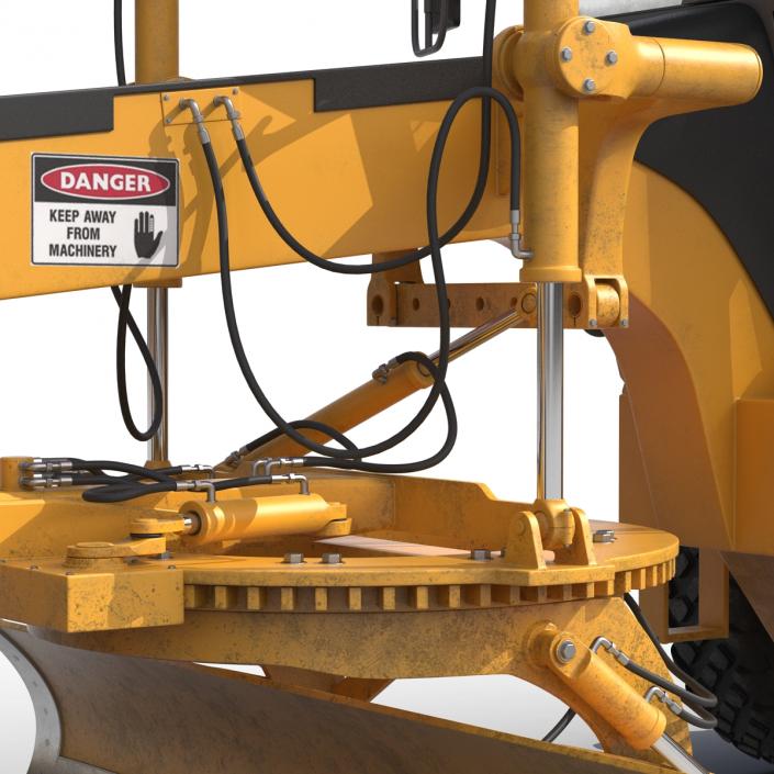 3D Road Grader Rigged model