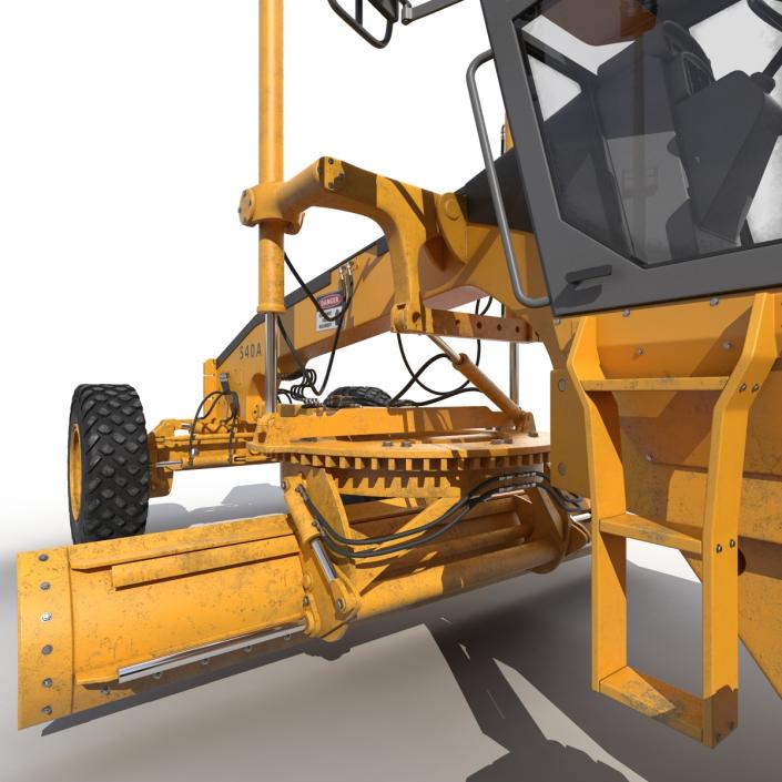 3D Road Grader Rigged model