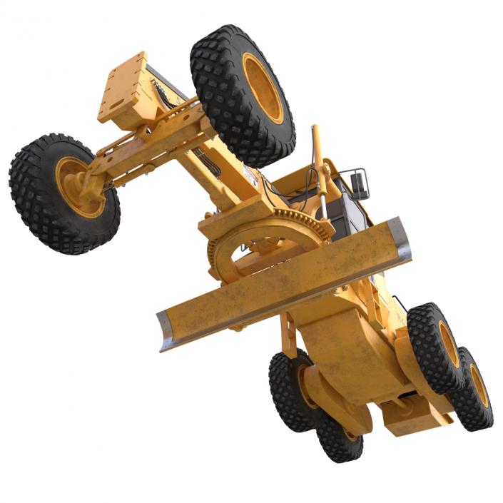 3D Road Grader Rigged model