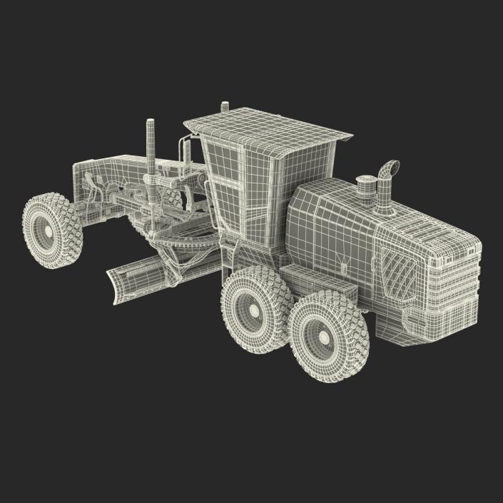 3D Road Grader Rigged model