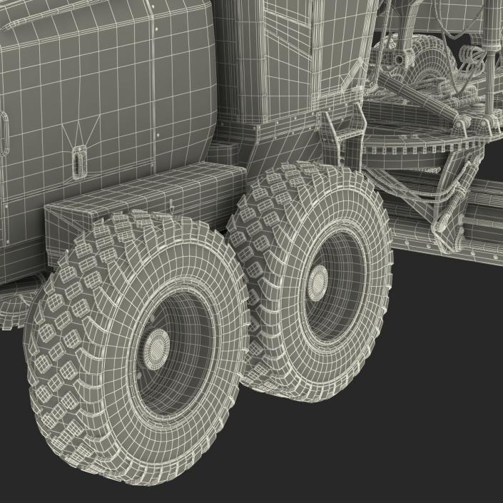 3D Road Grader Rigged model