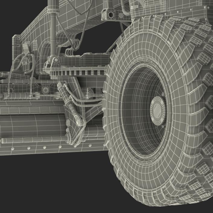 3D Road Grader Rigged model