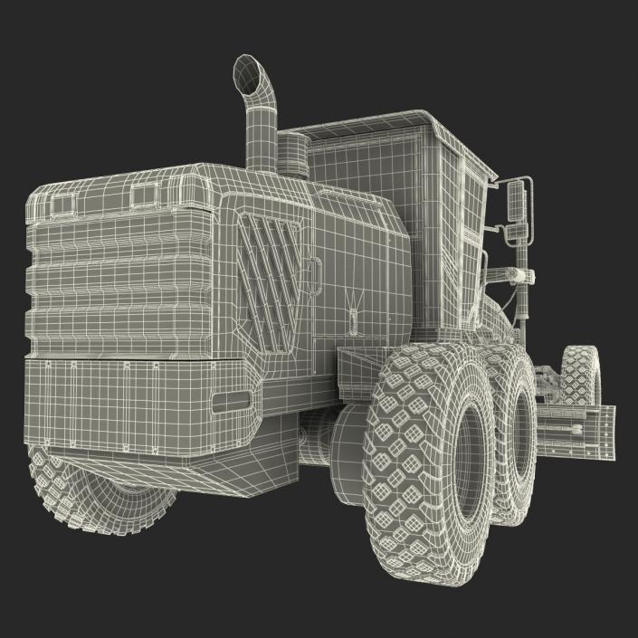 3D Road Grader Rigged model