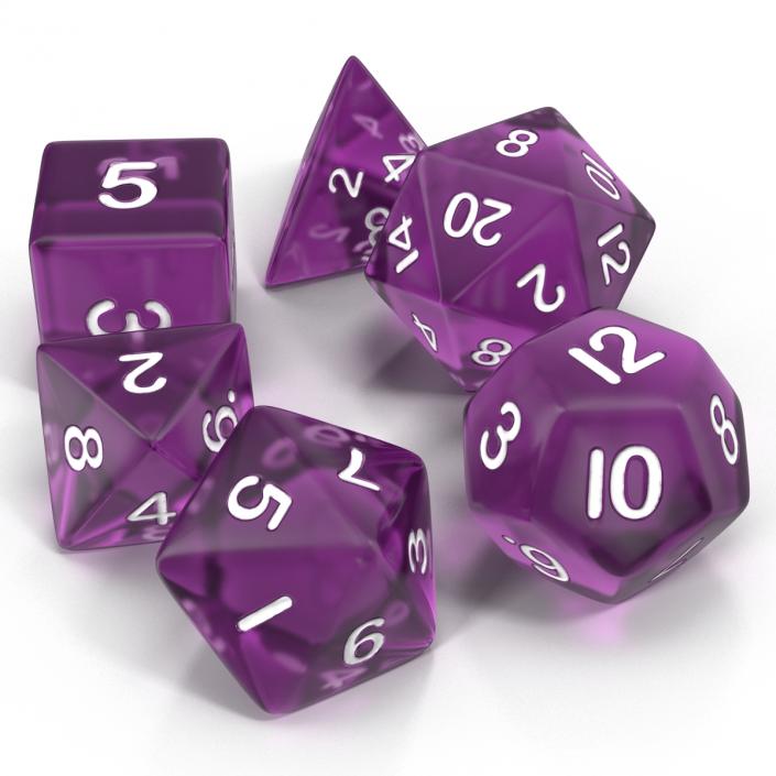 3D Polyhedral Dice Set Violet