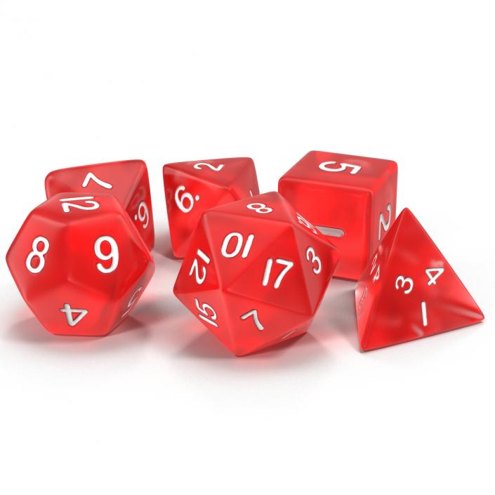 3D Polyhedral Dice Set Red model