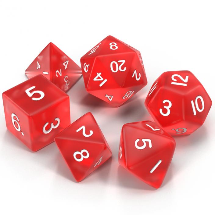 3D Polyhedral Dice Set Red model