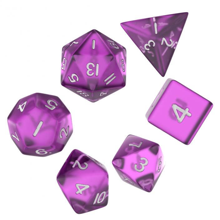 3D Polyhedral Dice Set Violet