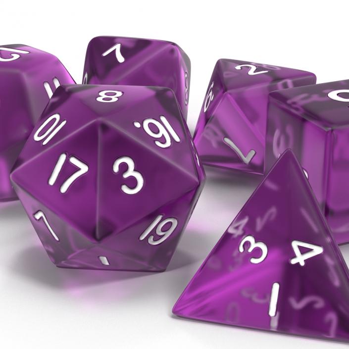 3D Polyhedral Dice Set Violet