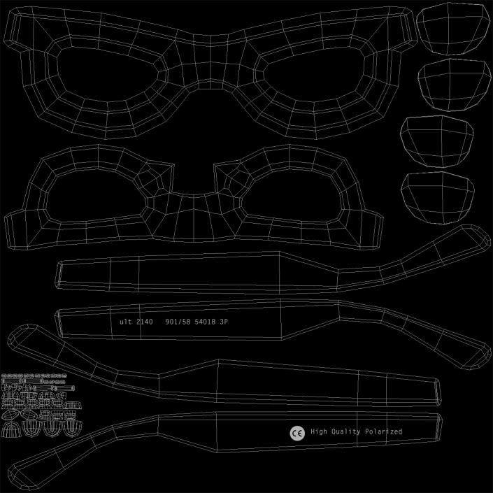 Sunglasses 2 Folded 3D model