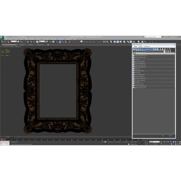 Gilt Painting Frame 3D model